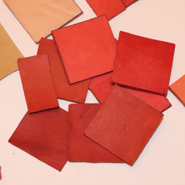 Red leather using historical dye (madder) — NVG, Miklagard